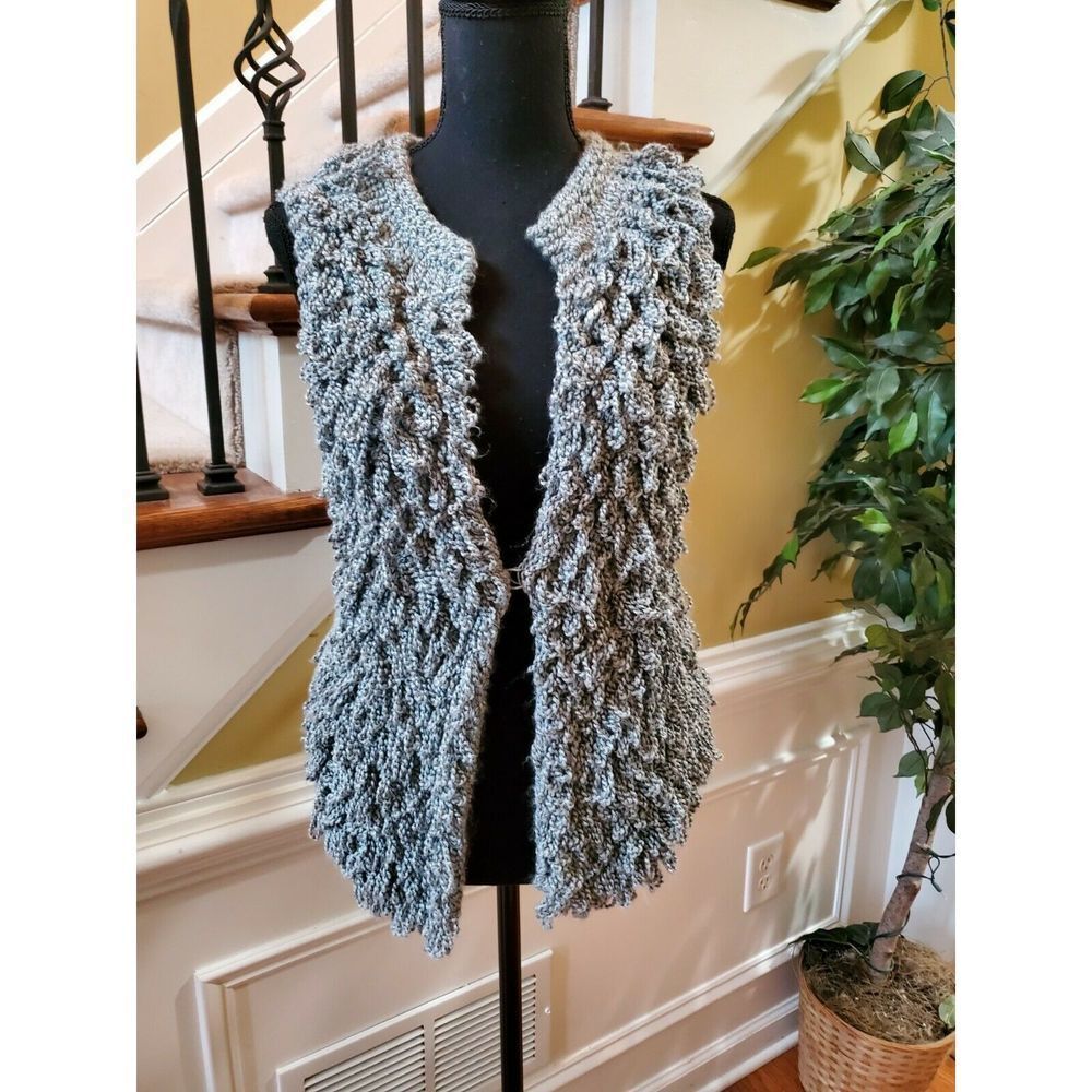Identity Club Shag Knit Vest Gypsy Hippie Boho